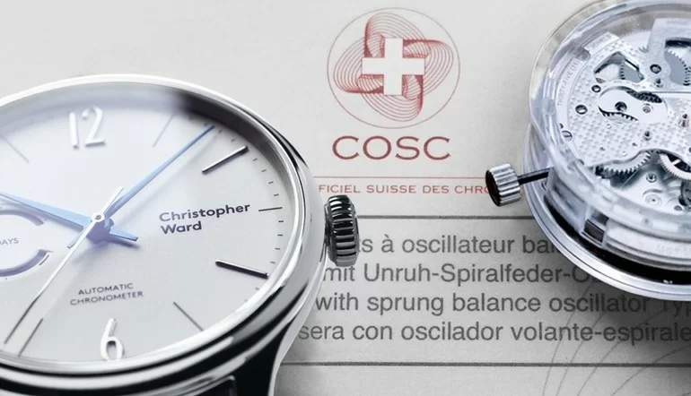 COSC (Controle Officiel Suisse de Chronometres): Ký hiệu đồng hồ đạt tiêu chuẩn về độ chính xác. 