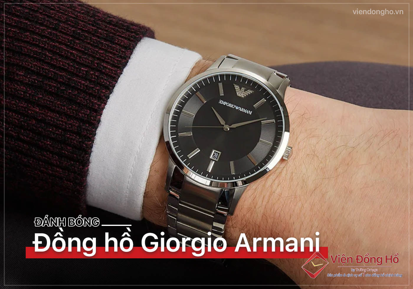 Danh bong dong ho Giorgio Armani 5