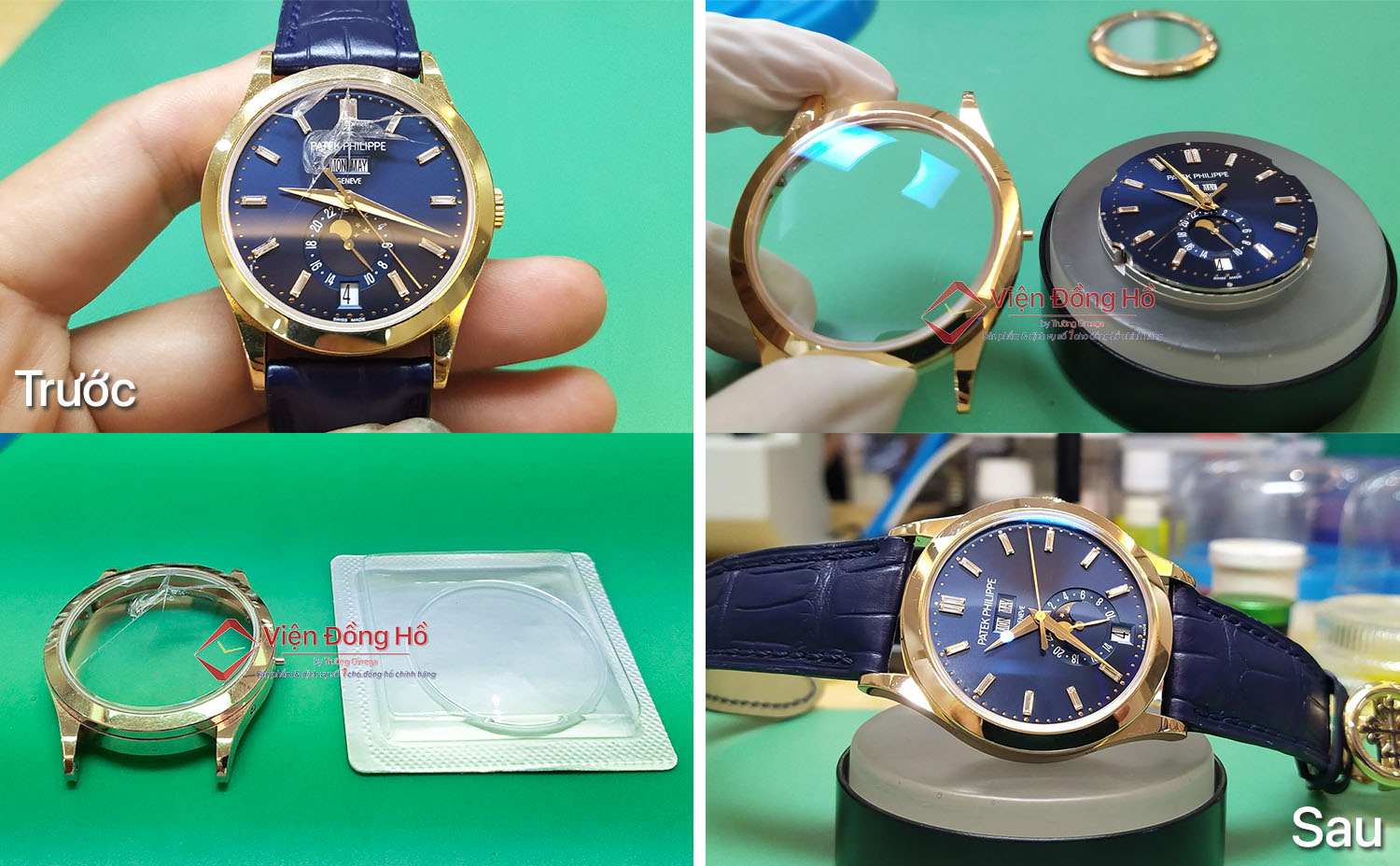 Thay mặt kính sapphire chính hãng cho đồng hồ Patek Philippe