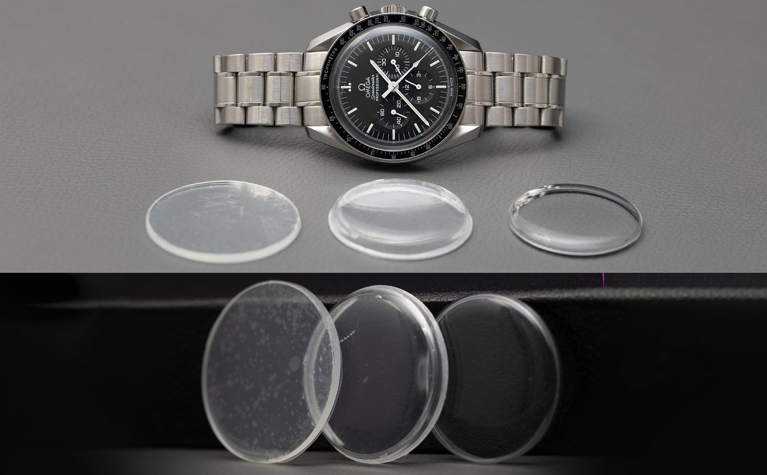 Thay mặt kính sapphire chính hãng cho đồng hồ Omega Speedmaster