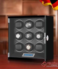 Hộp xoay cao cấp Driklux chất liệu gỗ MDF piano kết hợp da Microfiber D9BB Lux (9 Xoay)