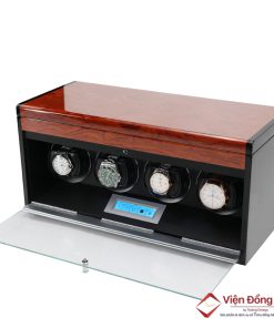 Hộp xoay cao cấp Driklux chất liệu gỗ MDF piano kết hợp da Microfiber T4BRB Lux (4 Xoay)