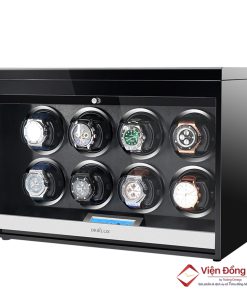 Hộp xoay cao cấp Driklux chất liệu gỗ MDF piano kết hợp da Microfiber T8BB Lux (8 Xoay)
