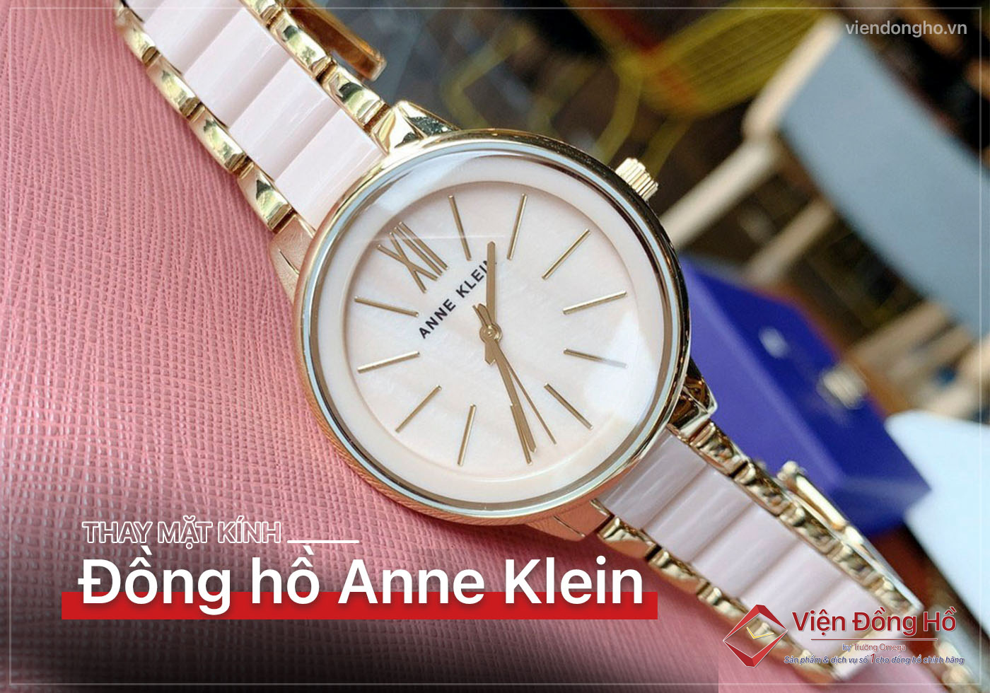 Thay mat kinh dong ho Anne Klein 5
