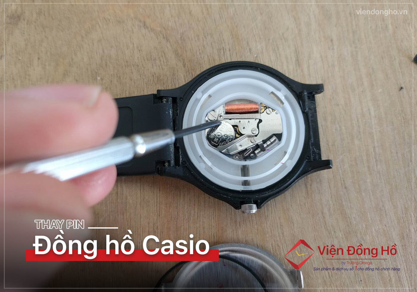 Thay pin dong ho Casio 5