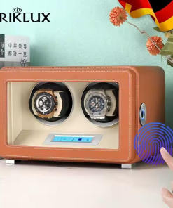 Hộp xoay cao cấp Driklux chất liệu gỗ kết hợp da Microfiber P2-FL khóa vân tay (2 Xoay)